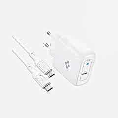 Spigen PowerArc 45W USB-C Hızlı Şarj Aleti + Örgü USB-C Kablo (ACH02589)