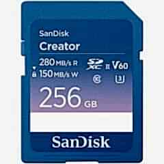 Sandisk 256GB Creator UHS-II 280MB/s V60 SDXC Kart