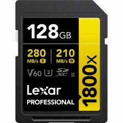 Lexar 128GB Gold 1800x V60 UHS-II SDXC Hafıza Kartı