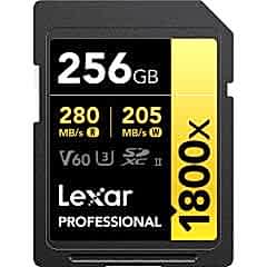Lexar 256GB Gold 1800x V60 UHS-II SDXC Hafıza Kartı