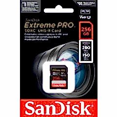 Sandisk 256GB SDXC Extreme Pro 280MB/s UHS-II V60 Kart