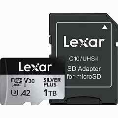 Lexar 1TB Silver Plus 205MB/s microSDXC Hafıza Kartı