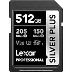 Lexar 512GB Silver Plus 205MB/s SDXC Hafıza Kartı