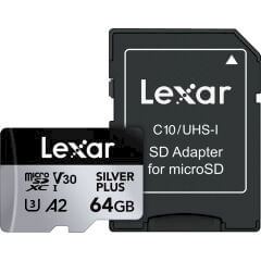 Lexar 64GB Silver Plus 205MB/s microSDXC Hafıza Kartı