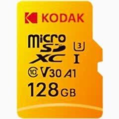 Kodak 128GB UHS-I U3/V30/A1 Yellow MicroSD + Adaptör