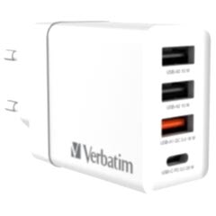 Verbatim 30W 4 Bağlantı Noktalı USB Duvar Şarj Cihazı - Beyaz