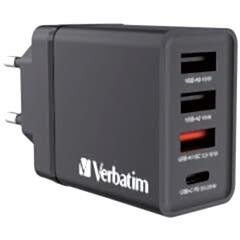 Verbatim 30W 4 Bağlantı Noktalı USB Duvar Şarj Cihazı - Siyah
