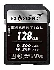 Exascend Essential 128GB V90 UHS II SD 300Mb/S Read - 260Mb/S Write