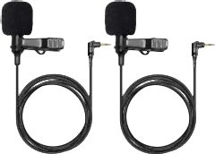 Hollyland HL-OLM02 Omnidirectional Lavalier Microphone Set (2-Pack, Black)